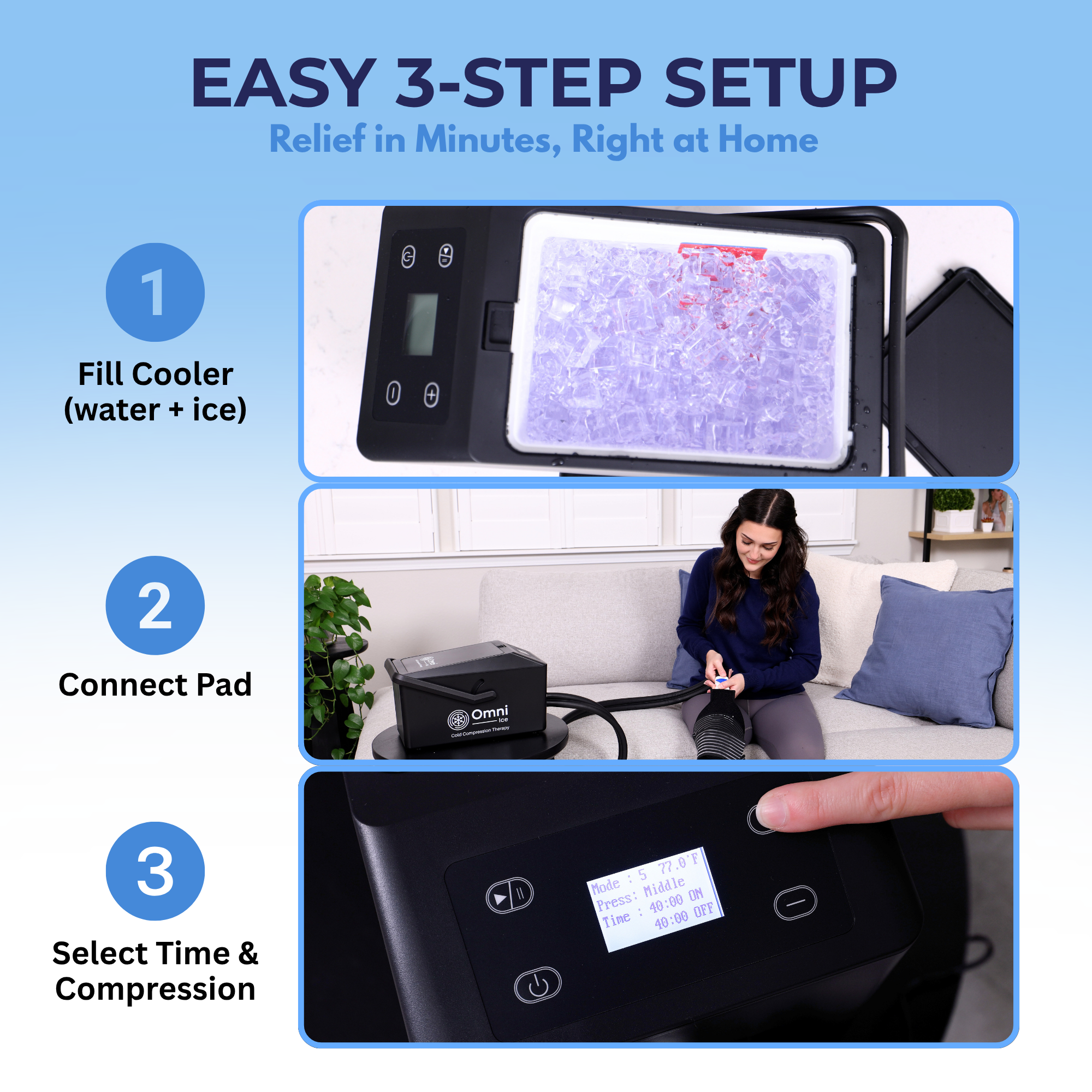 Omni Ice™ Pulse Compression Cold Therapy Cooler & Pad