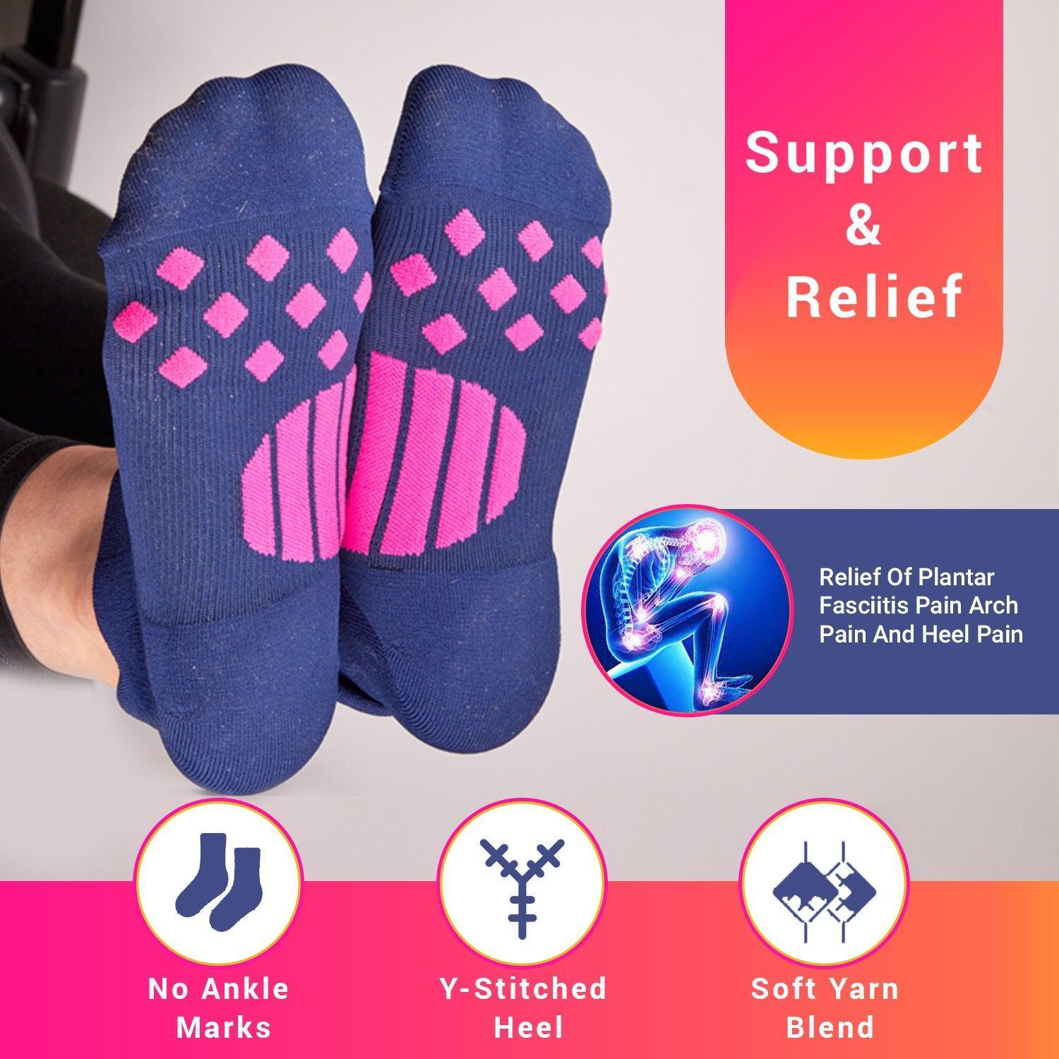 3-Pack Premium Plantar Fasciitis Compressions Socks with Advanced Arch Support (Pack of 3 Pairs) by Supply Cold Therapy at Omni Ice