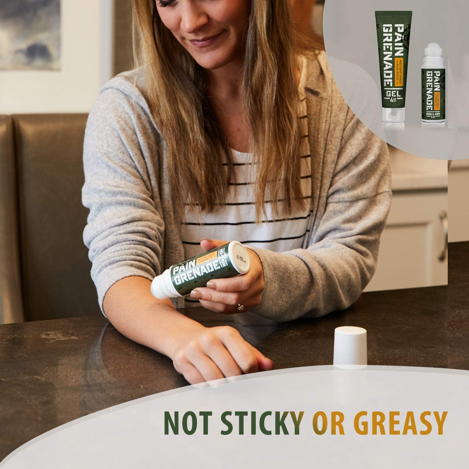 Pain Grenade Roll On Pain Relief - Roll On Muscle Pain Reliever for Pain & Arthritis – with Arnica, Menthol & Camphor