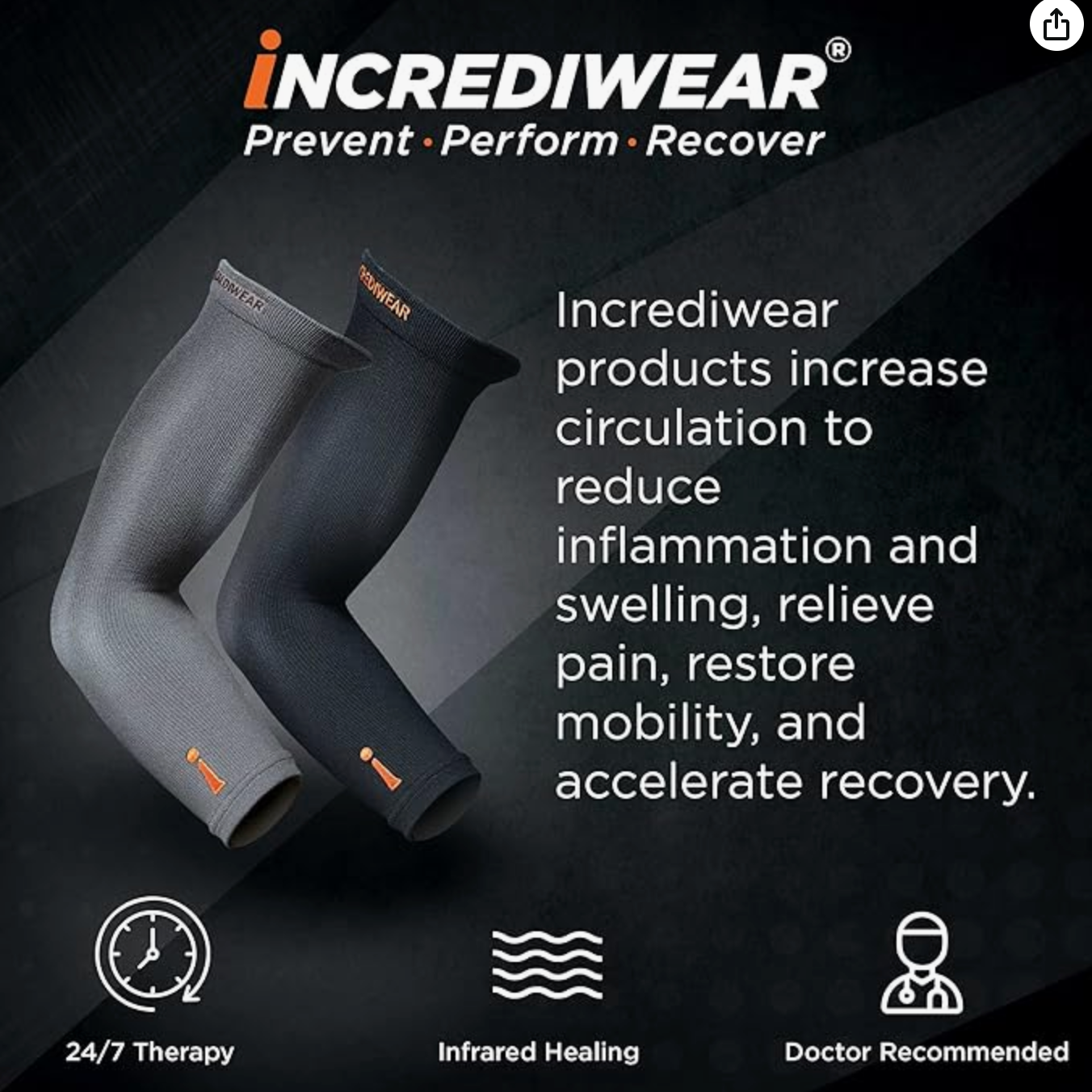 Incrediwear Arm Sleeve For Targeted Support for Recovery