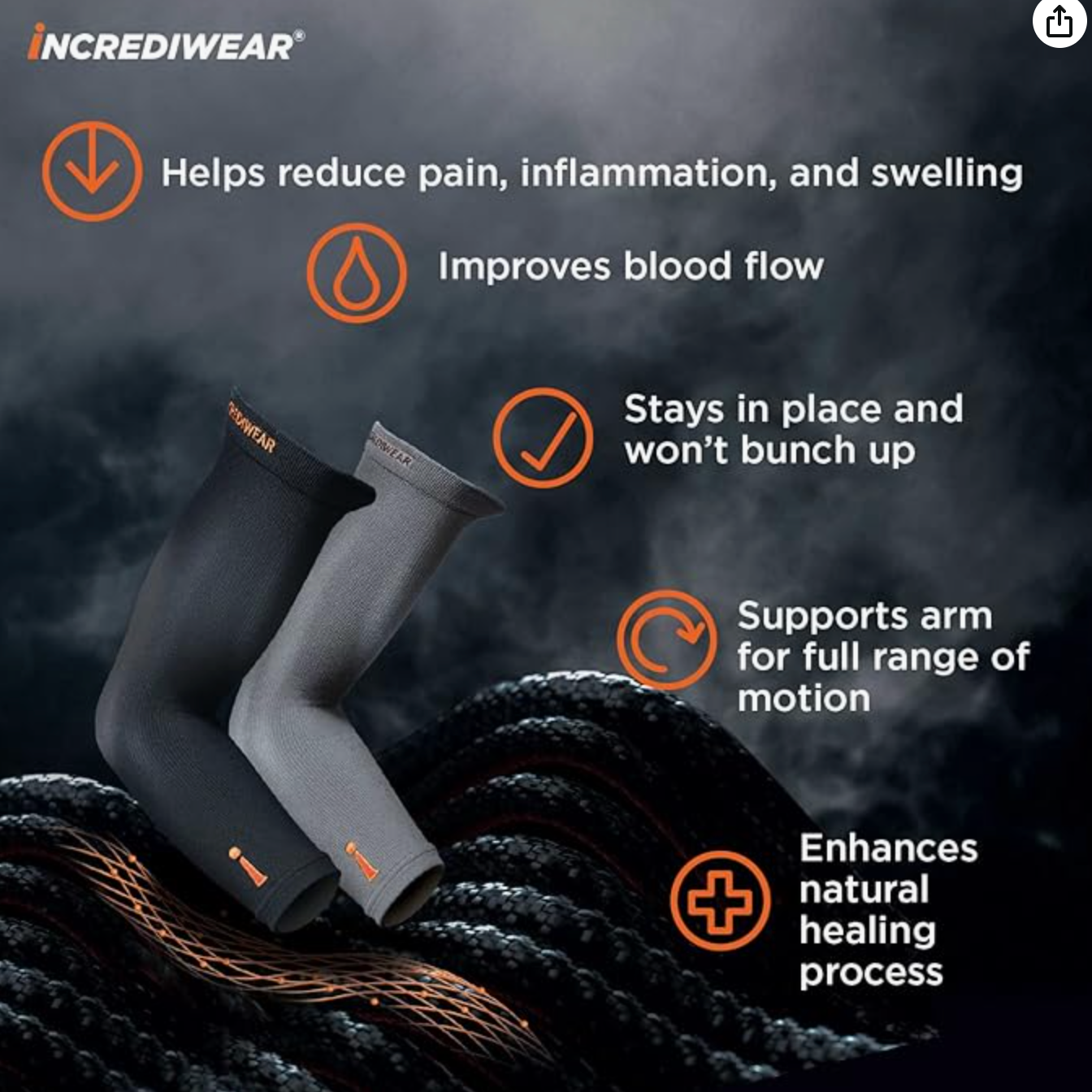 Incrediwear Arm Sleeve For Targeted Support for Recovery